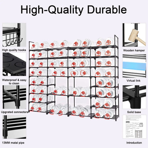 Extra Large Eight Tier Four Row Shoe Rack Holds 72 To 76 Pairs Beefy Heavy Duty Metal Boot Storage Organizer with shoes