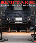 Speaker Stand Set for Play 1 and Play 3, Adjustable 26 to 52 Inch Height, heavy-duty stands in a professional studio setup