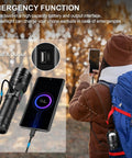 Rechargeable High Lumen Flashlight With 100000 Lumens Hella Bright Long Range Beam Up To 5000 Ft USB C Fast Charge