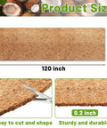 Natural Coconut Fiber Liner Roll 16 X 120 Inch Easy To Cut Coco Coir Mat detailed view with scissors cutting and thickness shown