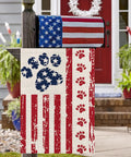 Patriotic Dog Garden Flag With Stars And Stripes Double Sided USA Flag For Fourth Of July 12.5x18 Inch on mailbox