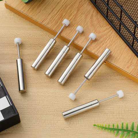 Soft Close Damper For Trash Can Lids, 6 Pack Hydraulic Lid Piston With Quiet Close Buffer, Replacement Lid Hinge shown on table