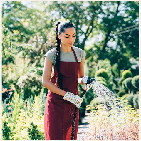 Gardener using Expandable Garden Hose Repair Kit With Quick Fix Guide That Saves You Cash Dual Channel Female And Male Connectors