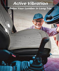 Cooling Car Seat Cover With 8 Turbo Fans, 12V-24V Ventilated Front Seat Cushion installed in a truck, Stone Grey
