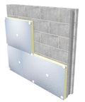 Rock Solid White Plastic Insulation Anchors 250 Pack Heavy Duty Fasteners For Masonry Brick Concrete Stone Walls Zero Thermal Bridging Easy Hammer Install Lock In Thick Foam Boards Now attached to foam board on masonry wall.