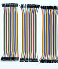 120Pcs Multicolor Dupont Jumper Wires 40 Pin Male To Female Breadboard Kit for Arduino Prototyping 20cm Cables. Three rows.