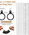 11 Piece Ring Mandrel Set For Jewelry Making With US And UK Ring Sizers Ring Measuring Tool chart and detachable design