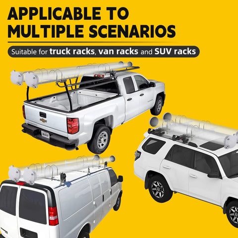 6 Inch PVC Conduit Carrier Kit With Heavy Duty Locking on trucks and SUVs for secure pipe transport in various scenarios