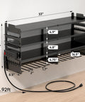 Rugged Power Tool Organizer Wall Mount With Charging Station, 4 Layer Heavy Duty Metal Tool Rack Holds 600 Lbs, 8 Cordless Drill Holders