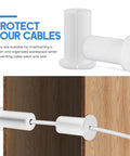Two Pack Silky Soft Silicone Wall Cable Grommets Kit With Removable Design For Gaming Setups And Entertainment Units To Keep Wires Protected From Fraying And Damage In Sleek White Style installed in cabinet wall
