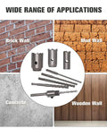 8 Piece Concrete Hole Saw Kit 2 Inch Masonry Hole Saws For Cement SDS Plus Core Bits for various wall types including brick, mud, and concrete.