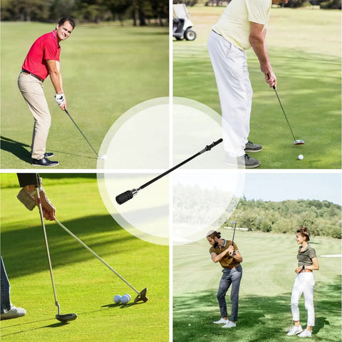 Golfers using Weighted Golf Swing Trainer For Indoor Practice And Warm Up Right Handed Grip Training Device to improve swing