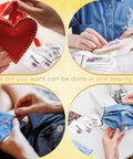 No Fuss Bulk Travel Sewing Crate Featuring Nifty Mini Repair Packs Loaded With Quick Grab Needles Bold Threads Compact Scissors And Durable Buttons. DIY projects with sewing kits. 72 repair cases with handy tools.
