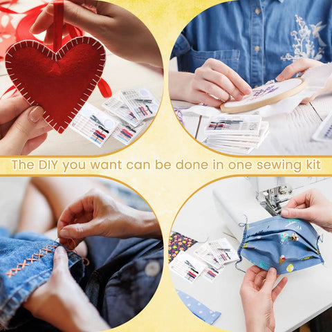 No Fuss Bulk Travel Sewing Crate Featuring Nifty Mini Repair Packs Loaded With Quick Grab Needles Bold Threads Compact Scissors And Durable Buttons. DIY projects with sewing kits. 72 repair cases with handy tools.