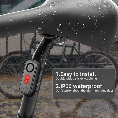 Beefed Up 113 Db Bike Alarm System With IP66 Waterproof Vibration Sensor LED Light And Remote Control For Bicycles Motorcycles Cars Doors And Windows Built To Deter Thieves And Help You Find Your Vehicle From Long Distances