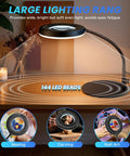 12X Magnifying Glass With Light And Stand For Crafting 5 Color Modes 9 Level Dimmable 144 LED Desk Lamp