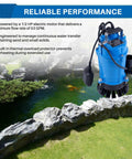 Built Tough 2 Inch Submersible Trash Pump Float Switch Replacement Compatible With Tsurumi Hsz24s Hsz24s62 with electric motor and cord in backyard.