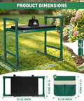 Heavy Duty Garden Kneeler And Seat With Anti Tip Design Foldable Garden Bench Wide Soft Kneeling Pad Sturdy Handles Green