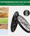 20 Inch Flat Free Tire And Wheel With Three Quarter Inch And Five Eighth Inch Bearings Replacement Wheels For Wheelbarrows Lawn Carts Big Wheel Utility Carts And Garden Yard Carts Set Of 2 Black with anti-slip tread against various terrains