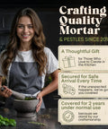Person using Unpolished Granite Mortar And Pestle Set One And A Half Cup Capacity Heavy Duty Stone Grinding Tool in kitchen