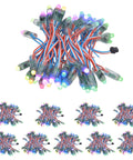 Individually Addressable RGB LED Pixel String With 500 WS2811 Bullets, 12mm Round Diffused, Outdoor 12V IP68 Waterproof