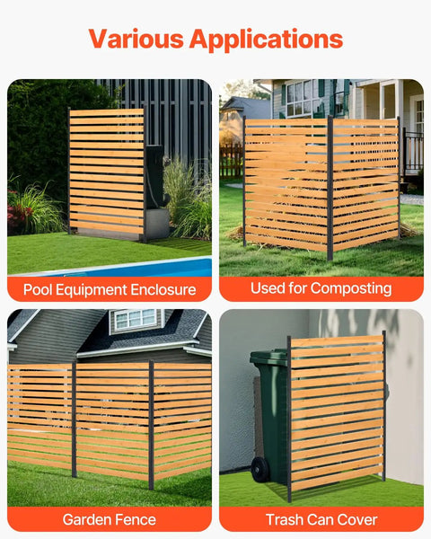 Various uses of Wood Privacy Fence Screen For Outdoor AC Unit And Trash Can In Your Yard 39 Inch Wide By 61 Inch Long One Panel