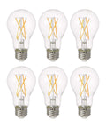 TruWave Natural Series A19 LED Bulb 11W, 1100 Lumens, 2700K Soft White, Dimmable, 75W Equivalent, Clear Finish, Pack of 6