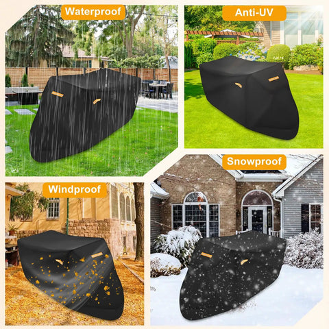 Heavy Duty Tricycle Cover For Adults Weatherproof UV Protection Windproof Snow Resistant Outdoor Shield Black Oxford Cloth Fits 75L X 30W X 44H For 3 Wheel Bikes Mountain Road Cruiser And Some E Bikes on tricycle outdoors