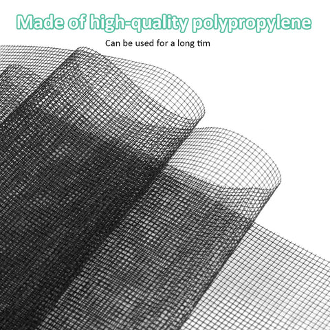 No Sweat DIY Trim To Fit Window Screen For Sliding Doors And Patios And Pet Proof Anti Mosquito Mesh That Keeps Nasty Bugs At Bay showing high-quality black polypropylene mesh.