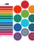 Magnetic Fraction Tiles And Circles Set For Kids, 180 Pieces, Hands On Fraction Learning System with colorful tiles and circles