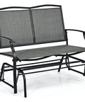 Outdoor Glider Bench For Patio And Backyard With Steel Frame That Handles 400 Lbs Two Person Loveseat Swing Rocker Great For Poolside Lawn Balcony And Porch Hangouts Gray