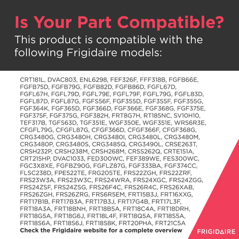 Compatibility list for Oven Bottom Panel For Gas Ranges And Stoves Black Replacement Part with Frigidaire model numbers.