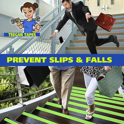 Grippy Black Grip Tape For Stairs And Outdoor Use, Waterproof, Ultra Strong Adhesive, Clear Non Slip Stair Treads Tape in use
