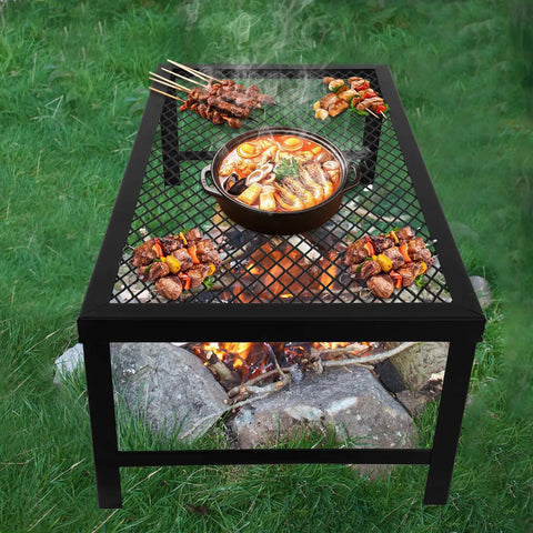 Foldable Portable Campfire Grill With Legs Made From Heavy Duty 304 Stainless Steel, Outdoor Cooking Grate, BBQ Rack And Griddle Plate For Camping, Picnics And Backyard Grilling, Big 21.7 X 11.8 X 7.1 Inches Surface