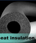 Close-up of black Foam Pipe Insulation Tubing For Handles And Pipes, 6mm Inner, 9mm Outer, 1.8m Long, showing open end