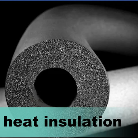 Close-up of black Foam Pipe Insulation Tubing For Handles And Pipes, 6mm Inner, 9mm Outer, 1.8m Long, showing open end