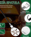 Pro-Grade 9-Inch Perforated Pizza Peel With Long Detachable Handle For Rotating And Transferring Pizzas From Oven Or Grill Heavy-Duty Stainless Steel Rust-Resistant Turning Paddle For Baking And Barbecuing