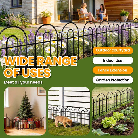 40 Ft No Dig Garden Fence Panels Pack Of 28 For Yard Animal Barrier Arch Decorative Fence With Stakes Dog Safe Outdoor Fence To Prevent Digging Large Coverage Garden Edging Border in outdoor and indoor settings