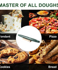 French Marble Rolling Pin With Wooden Resting Base 15 Inch Nonstick Dough Roller For Pie Crust Cookies And Pasta