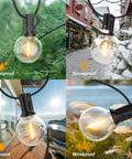 100 Ft G40 LED Outdoor String Lights With Shatterproof Bulbs, Waterproof Dimmable And Connectable in various climates