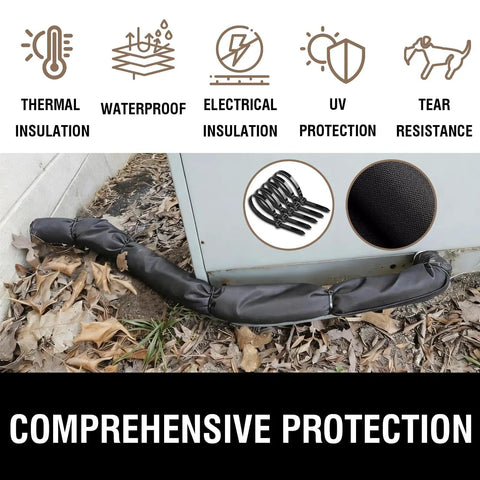 Heavy Duty HVAC Pipe Insulation Wrap For Central Air Conditioning And Mini Splits No Sweat All Weather 70.86 Inch by 10.2 Inch installed