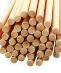 Smooth 16 Inch Round Bamboo Dowels Quarter Inch Diameter Natural Wood Sticks For Crafting Model Building Floral Arrangements And Diy Projects Bulk Pack Of 50, close-up of ends.