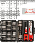 Solid 53 Piece Right Angle Screwdriver Set With S2 Bits And Mini Ratchet Includes Magnetic Extensions For Reaching Tough Spots Fast Plus Demagnetizer Tool For All Your Home Repair Vibes, open case