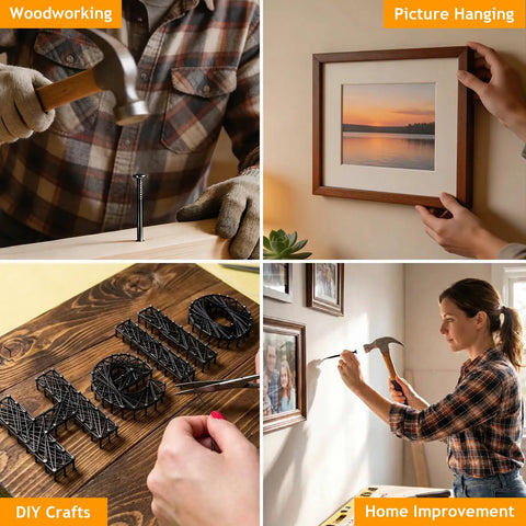 Real Deal Picture Hanging Nails Assortment Kit 340 Pcs Galvanized Steel Nails For Wall Art Home Decor And Diy Work With Common Finishing And Double Headed Picks That Lock Down Like A Pro