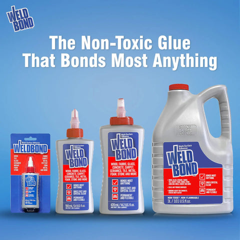 Heavy Duty All Purpose Glue That Dries Fast And Binds Wood Tile Ceramic Glass Metal Pottery And More For DIY Projects Crafts And Repairs With A Strong Long Lasting Hold On Any Surface, multiple bottle sizes displayed
