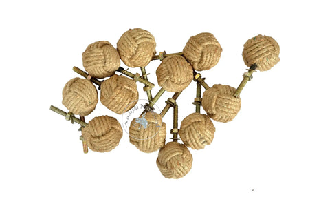 12 Pack Nautical Jute Rope Cabinet Knobs Set For Beachy Coastal Home Decor Easy Install Drawer Pulls And Door Handles Handmade Rope Knot Cabinet Hardware Perfect For Cabinets Dressers And Cupboards, top view