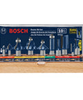All Purpose Router Bit Set For Woodworking Pros Ten Piece Carbide Tipped Bits With One Half And One Quarter Inch Shanks