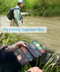 Mini Tackle Box Organizer 4 Pack Palm Sized Portable Plastic Fishing Storage Boxes for kayaks and fly fishing in use by river