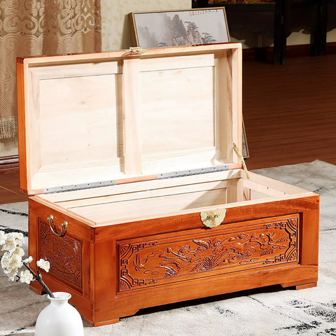 Wooden chest opened with Marine Grade Stainless Steel Piano Hinge 14 Inch By 2 Inch With High Polish Finish shown inside
