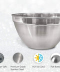 V Shaped 5 Qt Stainless Steel Mixing Bowl With Polished Finish Perfect For Baking Muffins Mixing Sauces And Melting Chocolate